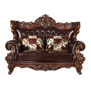 With espresso color and classic crafted design will let your living room never go out of fashion. The Forsythia collection is a traditional design, with its classics curve upholstered tight back wrapping around with an elegant cut out at the center top. T