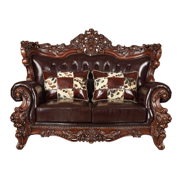 With espresso color and classic crafted design will let your living room never go out of fashion. The Forsythia collection is a traditional design, with its classics curve upholstered tight back wrapping around with an elegant cut out at the center top. T