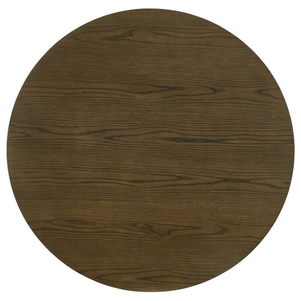  it features a rich brown finish that adds warmth and sophistication. The table-'s angular legs provi