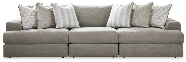 The casual, low-slung shape of this sectional makes it fully lounge-ready. Its deep seating invites you to sink right in, with bold beveled block arms that are softened by bullnose â€œwaterfallâ€ cushions. Best of all, the modular design lets you stage t