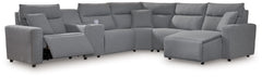 Looking cool and contemporary is great. But when it comes down to it, youâ€™re all about low-maintenance lounging. With the performance fabric on this power reclining sectional with chaise, cleaning spills is a breeze. Its modular design caters to your ev