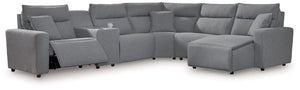 Looking cool and contemporary is great. But when it comes down to it, youâ€™re all about low-maintenance lounging. With the performance fabric on this power reclining sectional with chaise, cleaning spills is a breeze. Its modular design caters to your ev