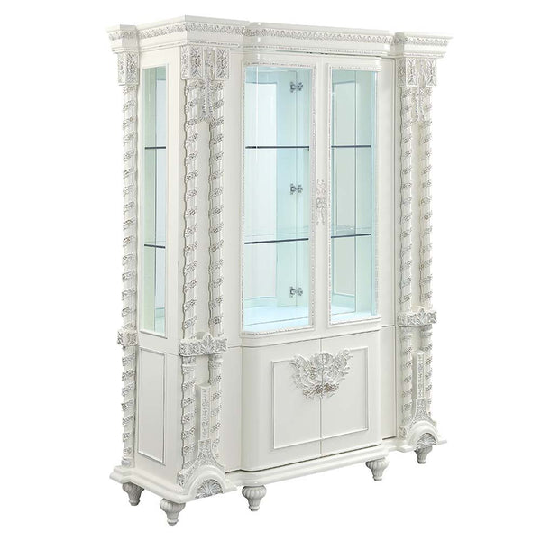 Sophisticated luxury radiates beautifully in the Vanaheim Dining Room Collection. Fabulous floral design with gorgeous details in each piece makes the collection classical and timeless. Antique white finish gives the surface an alluring feel and elegant t