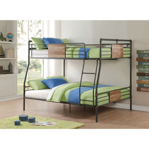 The Brantley II collection features full over queen bunk bed with metal tube frames. Easy access guard rails make kids easy to climb up and down. Wood design rails are not only decoration for the whole bed but also create more safety for your kids.<br/><b