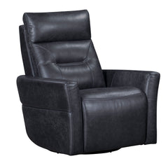 Remmington offers a power recline and an adjustable power headrest for ideal relaxation. It swivels and glides easily and is made from high-quality top-grain leather. Featuring detailed stitching, it presents a polished look. The slightly curved arms prov
