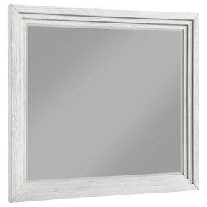 Augment a stylish bedroom setting with a transitional framed dresser mirror. It-'s the perfect complement to a relaxed bedroom ensemble, offering reflectivity and brightness while complementing decor. The mirror boasts a decorative frame and beveled glass