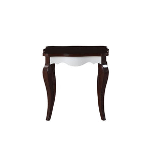 KD, Rectangular Leg End Table â€¢ NO Storage (Open Base) â€¢â€¢ CONSTRUCTION â€¢â€¢ Wood Top & Scrolled Apron: Walnut Top & White Apron (Fixed Top) â€¢ Wood Cabriole Leg: Walnut Finish â€¢<br/><br/><b>Product Features</b><ul><li>Case: 1Pc/1Ctn</li><li>Fin