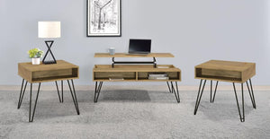 Fanning - 3 Piece Lift Top Coffee And End Table Set - Golden Oak