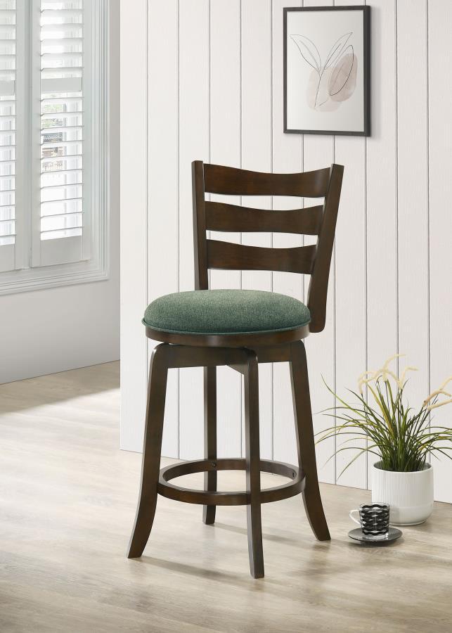 Revel in the timeless charm of this classic wood bar stool, where traditional design and modern functionality blend seamlessly. The 360-degree swivel invites engagement and ease, whether it-'s a casual brunch or an intimate evening. Its distinctive back d