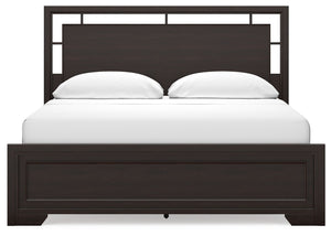 Covetown - Dark Brown - California King Panel Bed