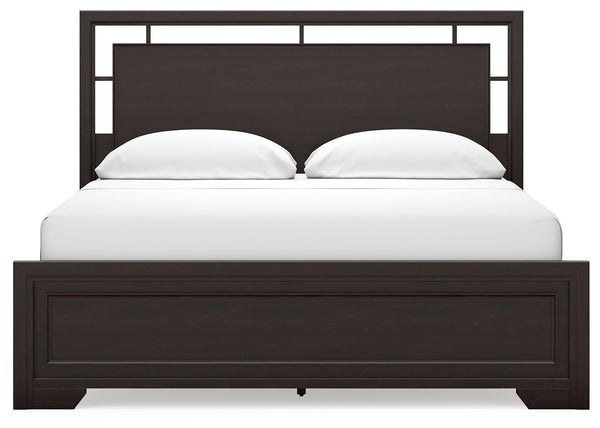 Covetown - Dark Brown - California King Panel Bed