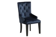 Rectangular Leg TableExtension Top (w/1 x 18-" Leaves)Wooden Top, Geometric Raised Apron, Beveled Mirrored Inlay, Tapered LegMATCHING CHAIRS: Padded Seat & Back: FabricParson Chair, Button Tufted, Nailhead Trim, Low Sloped ArmrestTapered LegMatching Serve