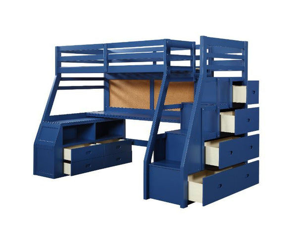 Jason II - Twin Bed - Navy Blue Finish