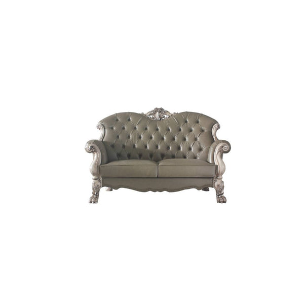Dresden - Loveseat w/3 Pillows - Vintage Bone White & PU - 71-"<br/><br/><b>Product Features</b><ul><li>Case: 1Pc/1Ctn</li><li>Finish: Vintage Bone White & PU</li><li>Style: Traditional</li><li>Materials: Upholstery, Poly-Resin</li></ul><br/>