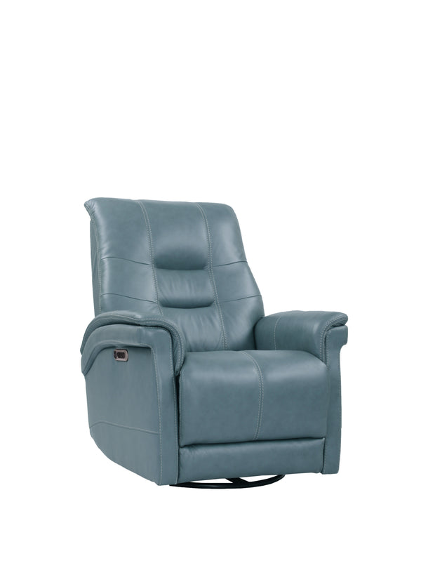 Carnegie - Powered By Freemotion Cordless Power Swivel Glider Recliner (Set of 2) - Verona Azure