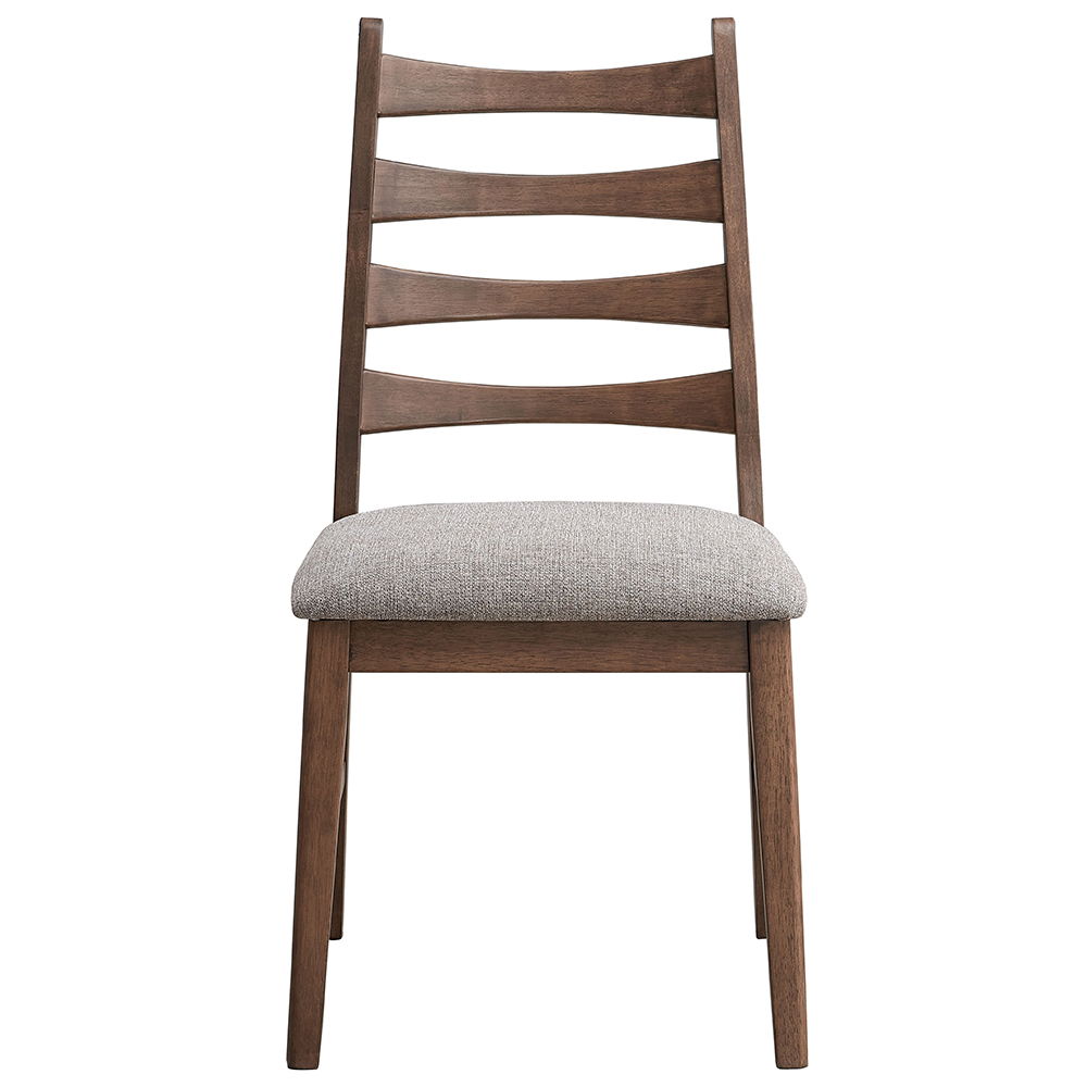 Mayah dining collection with its warm walnut finish, is the epitome of rustic charm and modern simplicity. Perfectly designed for intimate gatherings and family meals, this table exudes a cozy and inviting atmosphere. The sturdy construction and elegant d
