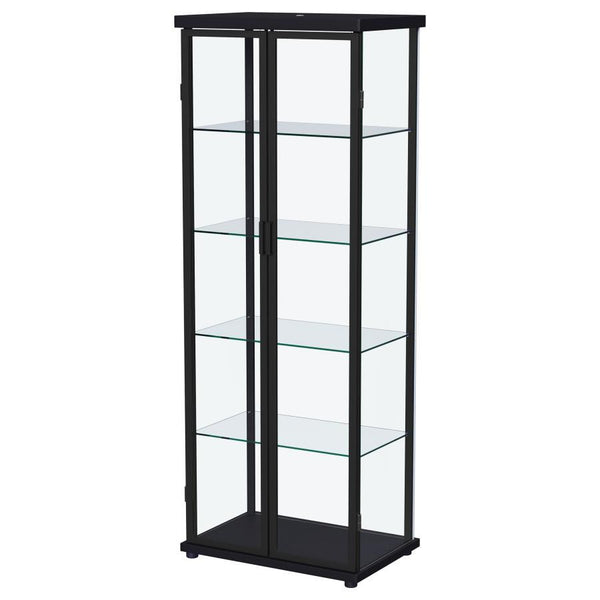 Aero - 4-Shelf Display Curio Cabinet With LED Lighting - Black