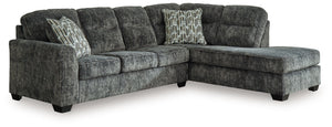 This sectional with chaise speaks to those drawn to fresh, contemporary style with richly neutral appeal. Subtle and sophisticated, the plush upholstery and dark tri-block legs are a natural complement for so many color schemes. On-trend track arms provid