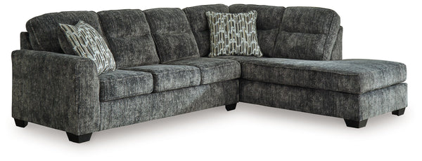 This sectional with chaise speaks to those drawn to fresh, contemporary style with richly neutral appeal. Subtle and sophisticated, the plush upholstery and dark tri-block legs are a natural complement for so many color schemes. On-trend track arms provid