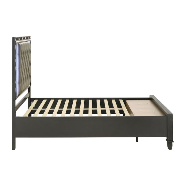 Radiance - 5/0 Queen Bed With Storage Only - Black Pearl