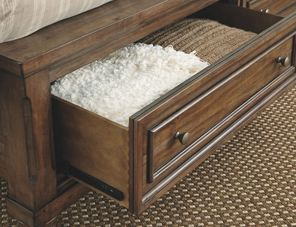  Queen Panel Bed with 2 Storage Drawers