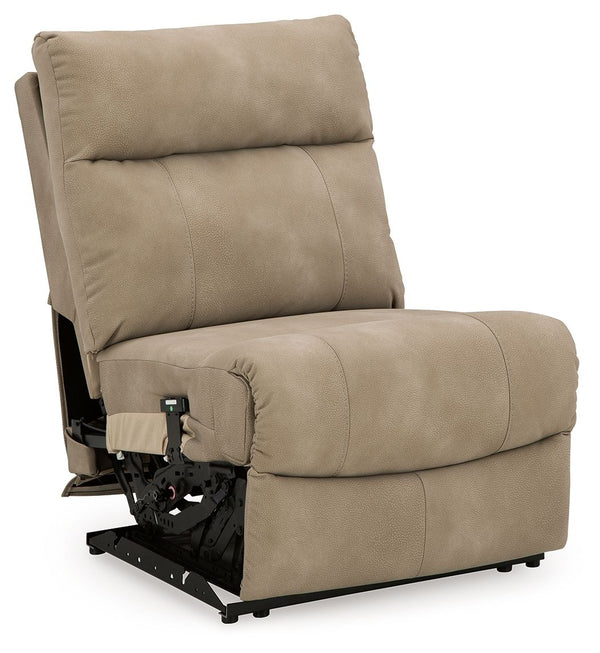This power armless recliner is made with Next-Gen Durapella (polyester/polyurethane) upholstery. Pairs with other items in the series to make a modular sectional.<br><br><b>Additional Dimensions</b><br><ul><li>Seat depth: 23-"</li><li>Seat height: 20-"</l