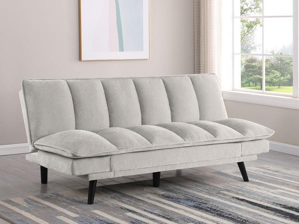  bringing inviting style to a convertible design. It goes from sofa to bed with a lay-flat mechanism