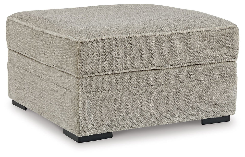This ottoman with storage caters to your need for contemporary comfort. Itâ€™s decked out in feel-good fabric in a versatile hue. The family-friendly ottoman is ideal for hosts with the most, with easy-to-access storage space that keeps throw blankets on 