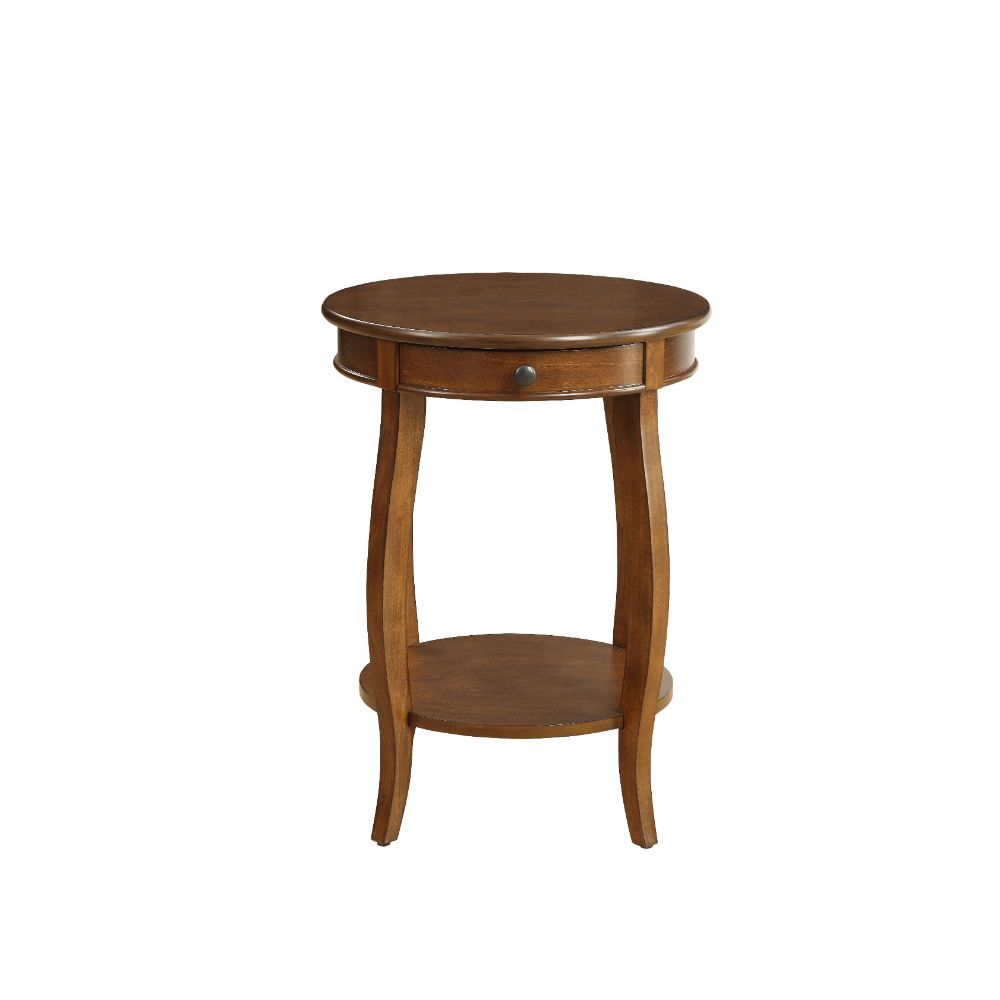 Add a little storage to your living room with this Alysa side table, which is designed to have lower storage and a small drawer for remotes or other items. The transitional silhouette in a cherry finish brings style and function at arms length. This table