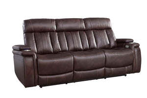  this stylish collection features smooth motorized reclining motion and adjustable headrest at just the touch of a button.<br/><br