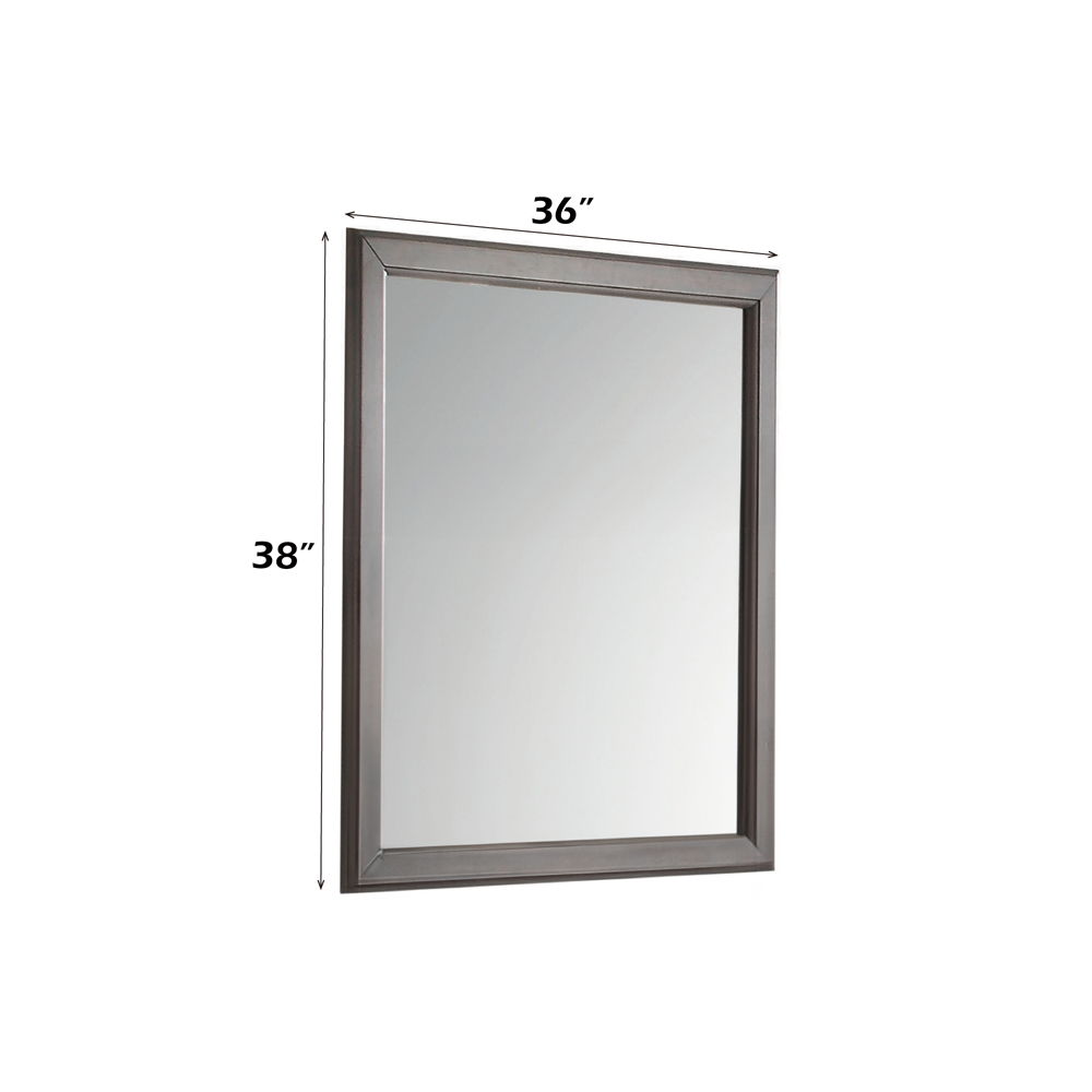 The Louis Philippe Mirror in antique gray finish will bring a luxurious feel to your bedroom. The wooden construction has a sturdy, high-quality feel.<br/><br/><b>Product Features</b><ul><li>Mirror NOT Beveled</li><li>Case: 1Pc/1Ctn</li><li>Finish: Antiqu