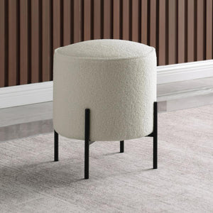  this modern ottoman offers extra seating in a contemporary style home. Wrapped in soft
