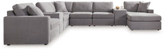 Looking cool and contemporary is great. But when it comes down to it, youâ€™re all about low-maintenance lounging. With the performance fabric on this sectional with chaise, cleaning spills is a breeze. Its customizable modular design caters to your ever-
