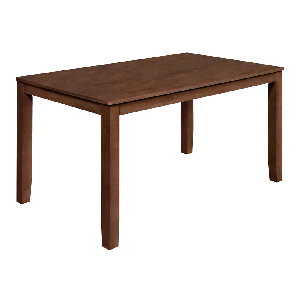 Discover the Pascal Wood Rectangle Dining Table in warm Walnut Brown, an elegant addition to any dining space. This table, crafted from a combination of solid Rubberwood and manufactured woods, offers long-lasting durability and stability. The rich, sophi