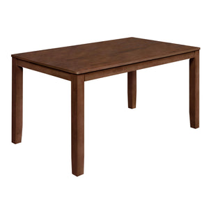 Discover the Pascal Wood Rectangle Dining Table in warm Walnut Brown, an elegant addition to any dining space. This table, crafted from a combination of solid Rubberwood and manufactured woods, offers long-lasting durability and stability. The rich, sophi