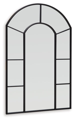This mirror takes a classic wall accent and upgrades it with simple details. An arched design and paneled perimeter are framed with metal in a versatile black finish. Whether your room is casual or contemporary, this mirror effortlessly reflects the mood 