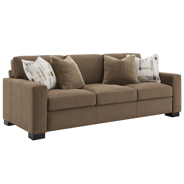 Elevate your home with the Darya collection, featuring plush pillows and wrapped in luxurious brown suede fabric. Its inviting design and soft, comfortable texture make it the perfect centerpiece for your living room. Whether you-'re relaxing after a long