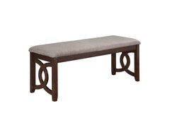 Complete your dining set or add extra seating in your home with the New Classic Furniture Gia Upholstered Dining Bench, a versatile and stylish addition to your space. Crafted from solid Rubberwood and Mindi veneers, this bench offers both durability and 