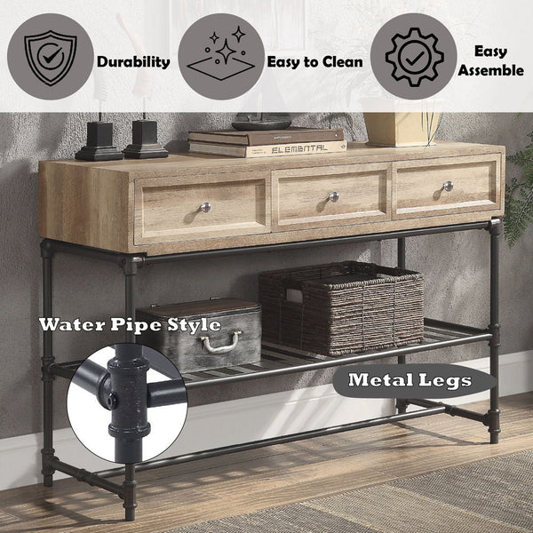 Brantley - End Table - Oak & Sandy Black Finish - 31"