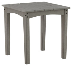 Itâ€™s the dawn of a new day for gray. Embrace the style trend with this outdoor end table. Crafted of HDPE material that combines the exceptional durability and weather resistance you need with the â€œwood lookâ€ you love, the rectangular table takes al