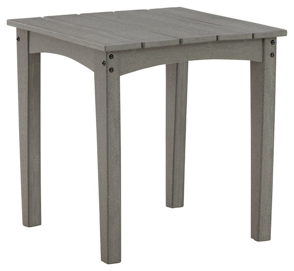 Itâ€™s the dawn of a new day for gray. Embrace the style trend with this outdoor end table. Crafted of HDPE material that combines the exceptional durability and weather resistance you need with the â€œwood lookâ€ you love, the rectangular table takes al