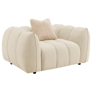 Introduce impeccable comfort and cozy vibes in your living room or den with a modern chair-and-a-half. This piece not only offers an extra-wide silhouette for the perfect curl-up spot but also features a fun bubble-like design that serves as the perfect i