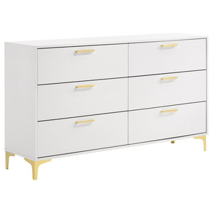 Maintain a cheerful and luxe bedroom with this splendid modern glam dresser. A perfect statement piece for contemporary bedrooms