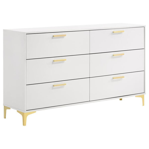 Maintain a cheerful and luxe bedroom with this splendid modern glam dresser. A perfect statement piece for contemporary bedrooms