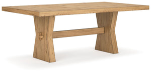 This dining table expertly refines the raw beauty of wood, bringing a rustic vibe to urban contemporary design. It creates an organically beautiful feel in your dining roomâ€”an extra-thick tabletop spotlights the unique, natural details of the wood. And 