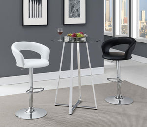 Barraza - Adjustable Height Bar Stool - White And Chrome