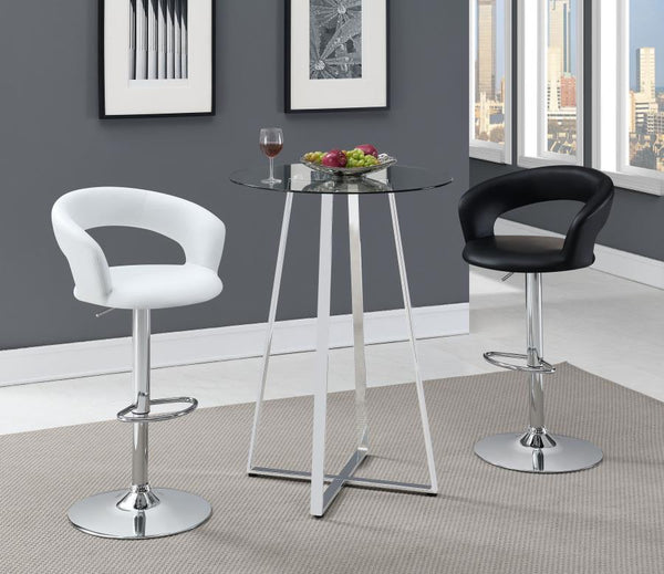 Barraza - Adjustable Height Bar Stool - White And Chrome