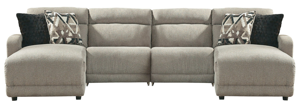 Delightfully modern. Exceptionally comfortable. When it comes to modular furniture with easy-elegant appeal, itâ€™s hard to beat this power reclining sectional. Wrapped in a decadently plush stone-tone fabric for neutral versatility, it-'s dressed to impr