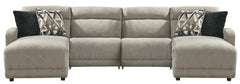 Delightfully modern. Exceptionally comfortable. When it comes to modular furniture with easy-elegant appeal, itâ€™s hard to beat this power reclining sectional. Wrapped in a decadently plush stone-tone fabric for neutral versatility, it-'s dressed to impr