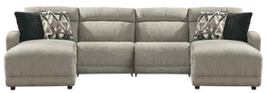 Delightfully modern. Exceptionally comfortable. When it comes to modular furniture with easy-elegant appeal, itâ€™s hard to beat this power reclining sectional. Wrapped in a decadently plush stone-tone fabric for neutral versatility, it-'s dressed to impr